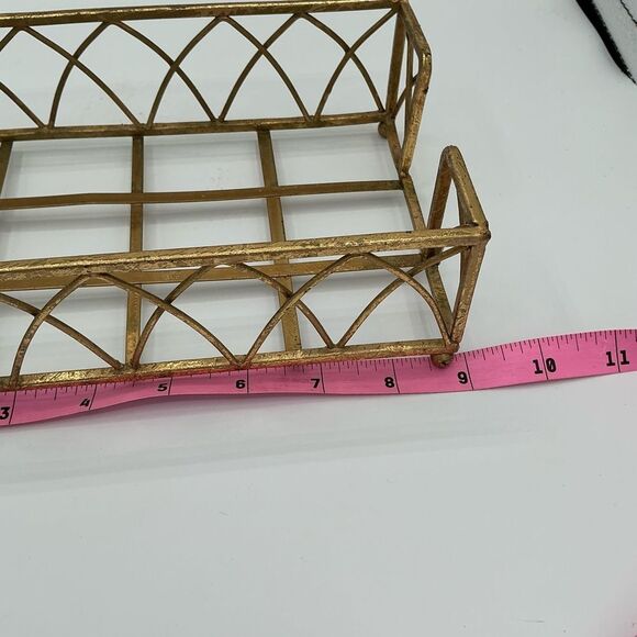 Gold Metal Tray for Folded Paper Guest Bathroom Hand Towels Napkins 5x9 - Picture 4 of 5